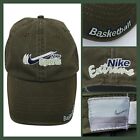 Vtg Nike Extreme Sports Basketball Triple Swoosh Strapback Hat Cap Khaki Green
