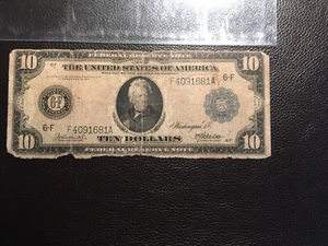 Large currency FR 924 rare signatures low-grade small tear see photos FRN - Picture 1 of 6