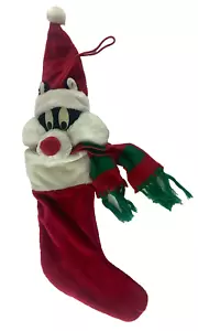 Vtg 1994 Warner Bros Looney Tunes Plush Character Sylvester Christmas Stocking - Picture 1 of 3