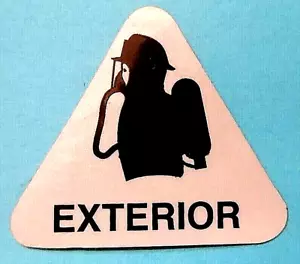 EXTERIOR Highly Reflective FIRE DEPARTMENT Helmet SCBA Decal - 2" Triangle-BLACK - Picture 1 of 1