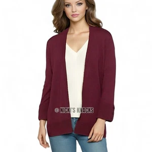 Evolution by Cyrus Stitch Fix Myna Button Sleeve Cardigan Burgundy Size S - Picture 1 of 9