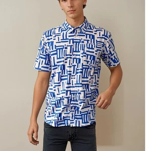 NWT Epic Threads Boy's 100% Cotton Button-Up Short Sleeve Shirt Vacation M  - Picture 1 of 6