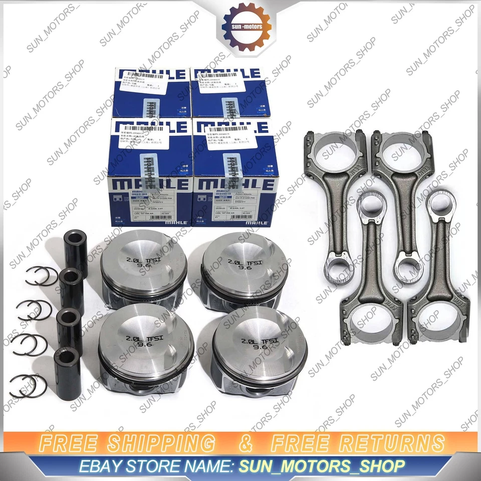 4PCS OEM pistons STD and Genuine Connecting Rods Φ23mm for AUDI Q5 A4 A5 2.0T Foto 1 de 4