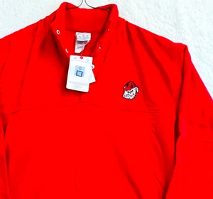 Georgia Bulldogs Champion ¼ Snap Fleece Pullover Sz Small Red Quilted Logo New - Picture 1 of 13