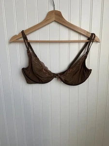 Sujetador con aros Victoria’s Secret 38C sin forro de encaje marrón Demi - Imagen 1 de 8