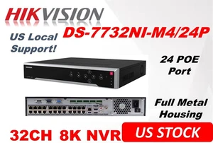 32CH 8K M Series NVR DS-7732NI-M4/24P  W/24 POE PORT Plug & Play H.265+ No HDD - Picture 1 of 5
