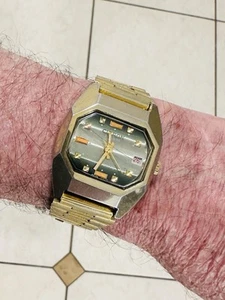 RARE Vintage CITRON DeLuxe Swiss BFG866 Mech 2 Tone Dial D 36mm Mens Watch Works - Picture 1 of 23