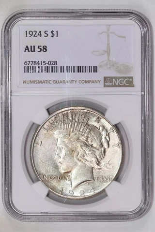 1924-S PEACE DOLLAR NGC AU58 Cover