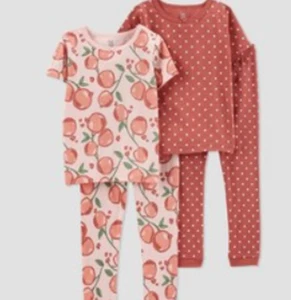 NEW Just One You by Carter's Girl's 4 Piece Peach Pajama Set Size 4T - Picture 1 of 1