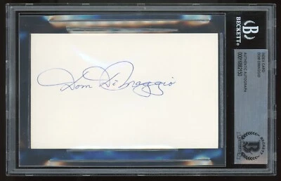 Dom DiMaggio Certified Autograph Signed Index Card BAS BGS Boston Red Sox Signed - Image 1 of 3