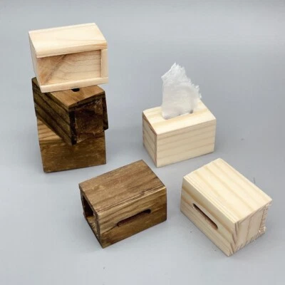 Dollhouse Miniature 1:12 Scale Tissue Box Dining Room Wooden Desktop Ornaments - Image 1 of 4