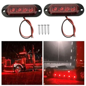 2X Feu de position de d??gagement lat??ral rouge 4LED pour camion de camping-car - Picture 1 of 12