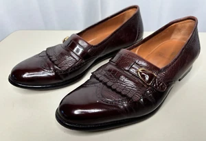 Magnanni Mens Kiltie Buckle Loafers 8 M Dark Brown Leather Slip On Shoes Spain - Picture 1 of 10