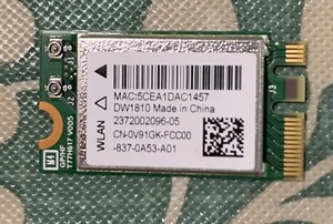 OEM Dell DW1810 V91GK Qualcomm Atheros QCNFA435 802.11a/b/g/n/ac BT 4.1 NGFF - Afbeelding 1 van 2
