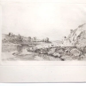 Saint Just Radierung Charles Beauverie 1839 1924 Gravur 1881 Schule von Barbizon - Bild 1 von 18