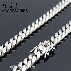 30"MEN 316L Stainless Steel 7mm Silver Miami Cuban Curb Link Chain Necklace*N154 - Picture 1 of 3