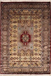Rugstc 4.5x7 Caucasian Design Red Area Rug, Hand-Knotted,Geometric with Wool - Picture 1 of 5