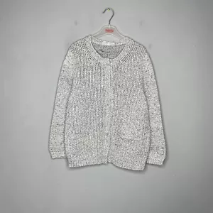 Fabiana Filippi Damen Baumwolle Strick Snap-Up Cardigan Größe M (US) 12UK - Bild 1 von 14