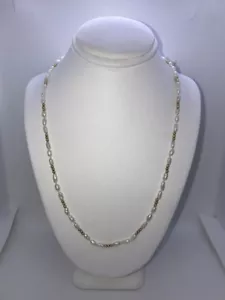 16" Popcorn/Seed Pearls Pearl Necklace WITh 14K Karat Yellow Gold - Picture 1 of 7