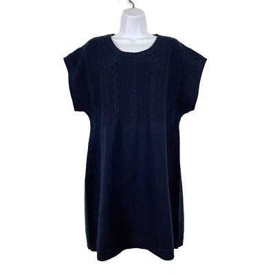 Mini Vestido de Invierno XL Notations Para Mujer Tejido Azul Marino Cuello Redondo Manga Corta Foto 1 de 4