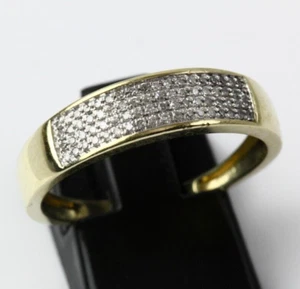 ICY 10k YELLOW GOLD 1/3 CT TW DIAMOND BAND RING size 9.75 - Picture 1 of 7