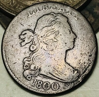 1800/79 Draped Bust Large Cent 1C Ungraded Choice US Copper Coin CC25944 - Image 1 of 4