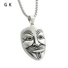 Hip-Hop Punk Stainless Steel Joker Clown Mask Pendant Necklace Jewelry Chain