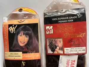2X Beverly Johnson Weave Human Hair Brown Color 4, 2 New Silky Yaki Perm 12” - Picture 1 of 9