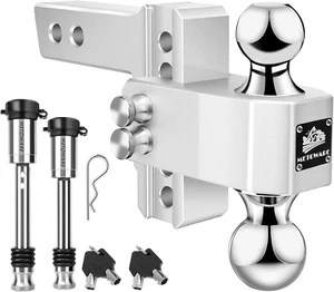 Adjustable Trailer Hitch - Aluminum Tow Hitch Fits 2-Inch Receiver - Heavy Duty - Picture 1 of 8