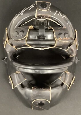 Máscara de receptor firmada por Iván Rodríguez Salón de la fama 17 Inscripción Rangers Autógrafo PSA/DNA Foto 1 de 4