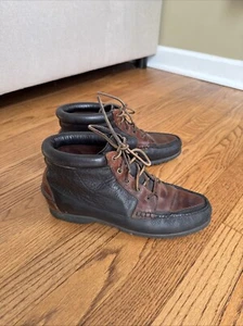 Vintage Timberland Leather Moc Toe Boots Size 10 Gore-Tex Made In USA - Picture 1 of 11