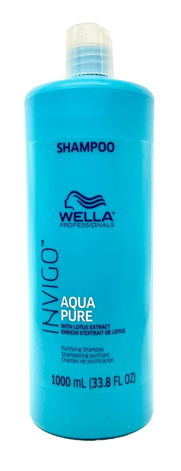 Wella Invigo Aqua Pure Purifying Hair Shampoo 33.8 oz / 1 Liter JUMBO SIZE