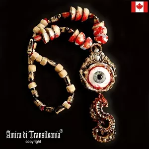 Necronomicon Talisman Witch Necklace Amulet Pendant Gothic Jewelry Evil Eye Goth - Foto 1 di 24