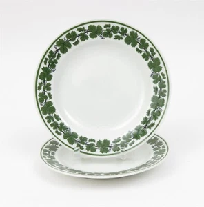 Meissen Germany Full Green Vine Set of 2 Bread Plates 7.25" diameter - Picture 1 of 3