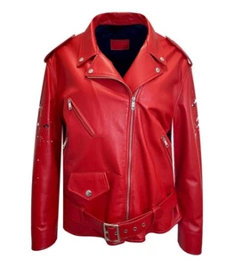 Prada Custom Painted Leather & Mink Fur Biker Jacket - Picture 1 of 7