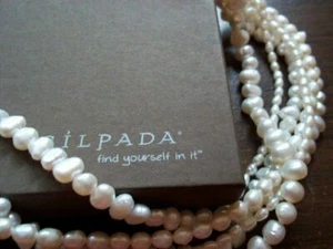 Collana Silpada Multi Filo di Perle Argento Sterling N1565 Perline Martellate  - Foto 1 di 12