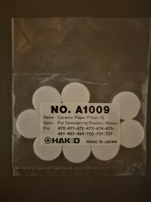 HAKKO A1009 Filtro Carta Ceramica S / Nuovo - Immagine 1 di 2