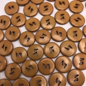 Vtg Halloween Jack-O-Lantern 2+hole Round Button Burnt Orange 15mm Lot of 6 D810 - Picture 1 of 8