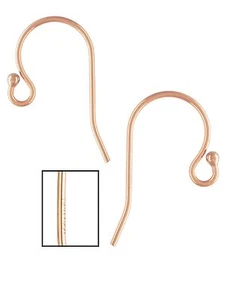 14k Rose Gold gefüllt Kugel Ende Ohr Drähte 10 Stck. Französisch Haken für Schmuckherstellung - Bild 1 von 1