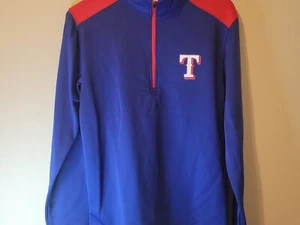 Texas Rangers Fleece Pullover Jacket 1/2 Zip Size Small S/P/CH Free US Shipping - Picture 1 of 14