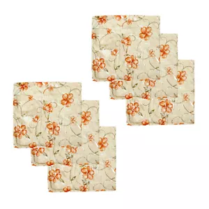Set of 6 - Faux Suede Metallic Floral Print Cushion Covers 45 x 45 cm - Picture 1 of 4
