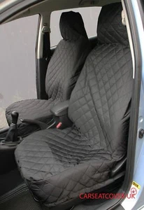 For JEEP Commander - FRONT PAIR of Luxury QUILTED Protectors Car Seat Covers - Picture 1 of 4