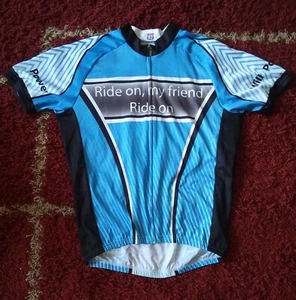 83 Sportswear Full Zip Short Sleeve Cycling Shirt 3 Pocket Blue Large EUC - Picture 1 of 10