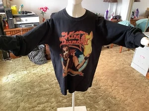 Vtg KING DIAMOND Texas Show Concert Long Sleeve T-Shirt LURKING IN THE DARK sz L - Picture 1 of 7