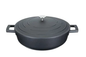 KITCHENCRAFT MasterClass Cast Aluminium Shallow Casserole Dish, 4L, Black - Picture 1 of 10