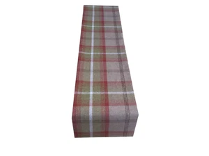 Balmoral Rust Tartan plaid Faux Wool lined table/Bed wedding runner made UK - Picture 1 of 3