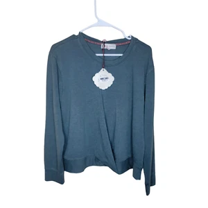 Knox Rose Green Sweatshirt Petite Size Large Lg New with Tags Womens - Picture 1 of 6