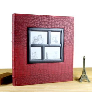 Leather Photo Album 400 Photos Storage Case Family Wedding Baby Memory Film Book - Picture 1 of 14