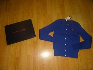 Girls Size Medium (8-10) Ralph Lauren Blue Button Front Sweater *NWT* Gift Box - Picture 1 of 4