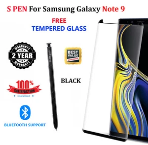 For Samsung Galaxy NOTE 9 S Pen + Free Temper Glass Bluetooth OEM Stylus - BLACK - Picture 1 of 8